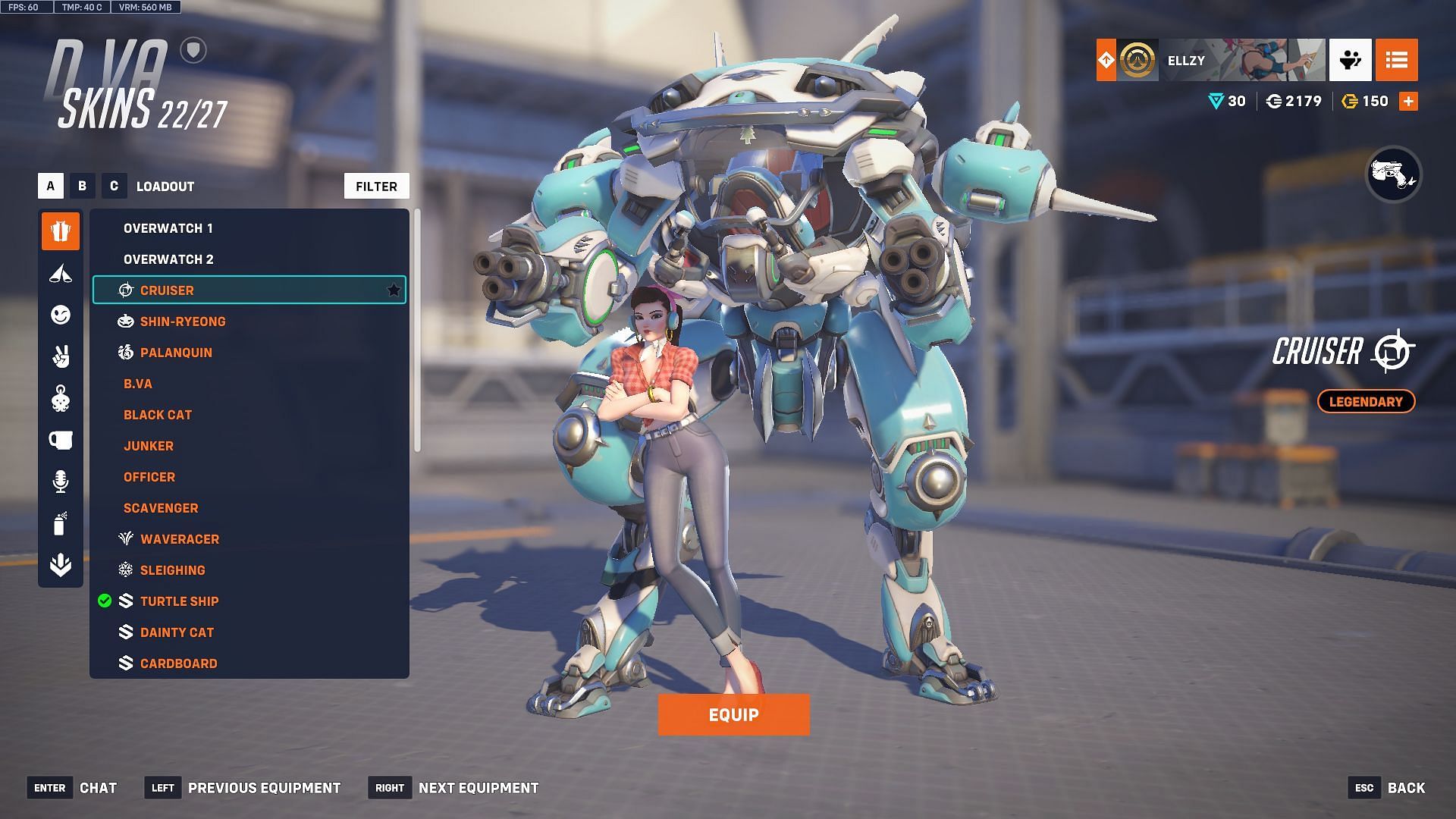 Cruiser D.Va skin (Image via Sportskeeda Gaming | Blizzard Entertainment)